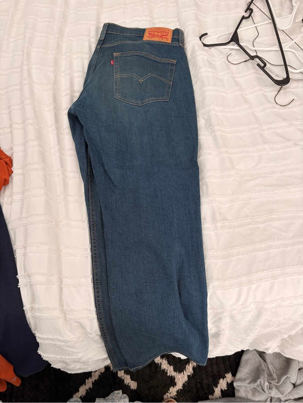 Levi's Blue Denim Jeans with Tan Leather Patch